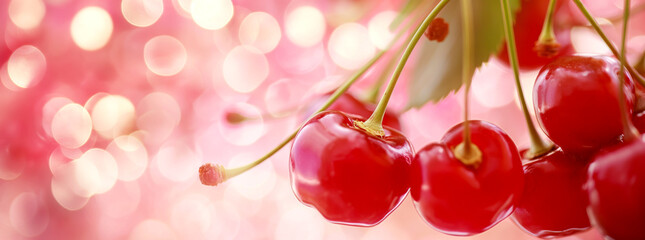 Wall Mural - Red Cherries on the Vine