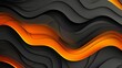 Vibrant orange and black wavy lines for dynamic pattern design. Rhythmic abstract waves in contrasting colors for artistic background.