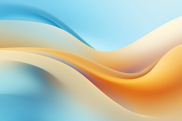 Wall Mural - Golden Brown to Sky Blue abstract fluid gradient design, curved wave in motion background for banner, wallpaper, poster, template, flier and cover