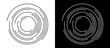 Abstract background with lines in circle. Art design logo or icon. A black figure on a white background and an equally white figure on the black side.
