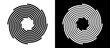 © Mykola Mazuryk - Lines in circle abstract background. Dynamic transition illusion. Black shape on a white background and the same white shape on the black side.