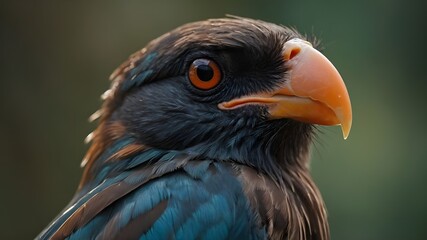 Wall Mural - bird of prey. close up of a bird. a close up of a bird with a blurry background, a macro photography.