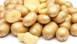 chopped potatoes isolated on white background