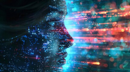 Anonymous coder orchestrating digital waves a portrait of the cybernetic realm