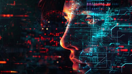 Anonymous coder orchestrating digital waves a portrait of the cybernetic realm