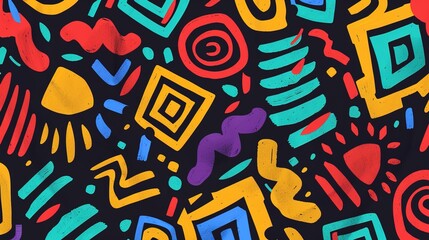 Canvas Print - Seamless colourful pattern wallpaper