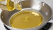 pouring sunflower oil in a pan
