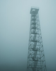 Wall Mural - Big Walker Lookout Tower in fog, near Wytheville, Virginia