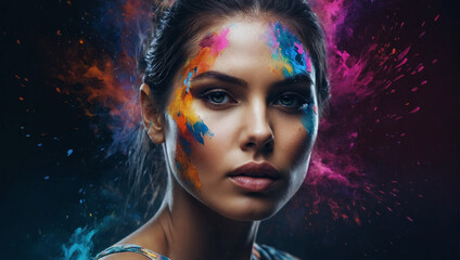  Beautiful fantasy abstract portrait of woman 
