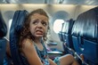 Little Girl Surprised on Airplane
