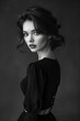 © Jorge Ferreiro - Elegant Young Woman Poses in Black and White