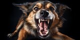 Fototapeta  - Aggressive dog shows dangerous teeth. Generative AI.