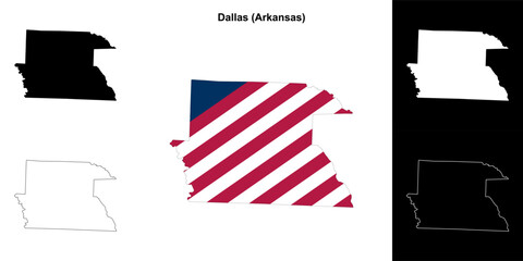 Dallas county outline map set