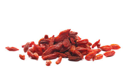 Wall Mural - Dried goji berry pile isolated on white	