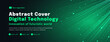 Digital technology poster cover speed connect dark green background, cyber information, abstract communication, innovation future tech data, internet network connection, Ai big data blend illustration