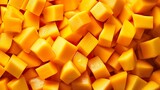 Fototapeta Londyn - Cubed mango background, close-up, mango background