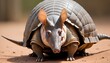 An Armadillo With Its Ears Flattened Against Its H