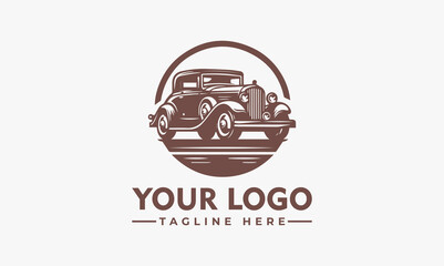 Sticker - Vintage Car Logo Vector Car Classic Car Emblem Design for Automotive Business