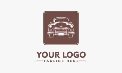 Canvas Print - Vintage Car Logo Vector Car Classic Car Emblem Design for Automotive Business