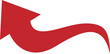 Red arrow icon. Editable vector illustration stroke. Transparent background.