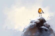 A Bird Standing On A Rock