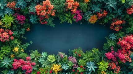 Poster - A vibrant assortment of colorful flowers sprawled out in a mesmerizing display of natures beauty from an aerial perspective