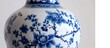 © Lasvu - Vintage Ceramic Porcelain Vase - Blue Chinese Decoration