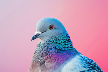 Wall Mural - A purebred bird poses for a portrait in a studio with a solid color background during a pet photoshoot.

