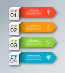 Wall Mural - vector infographic template with 4 arrows. vector design elements for infographics. can be used for 