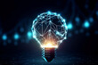 Network Or Networking Lightbulb Technology flowing Light Structure Background