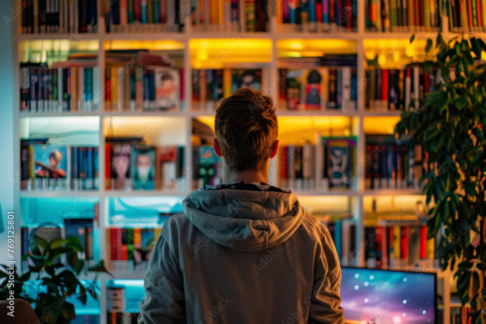 Gamer in Digital Game Library Stock Photo | Adobe Stock