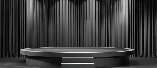 Poster - Gray presentation podium on transparent background