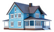 © Viks_jin - Big Blue traditional american two-story house isolated on transparent background, png