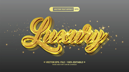 Wall Mural - Editable 3d luxury gold fancy text style effect on glitter background