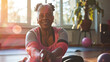afro american female senior at gym for fitness