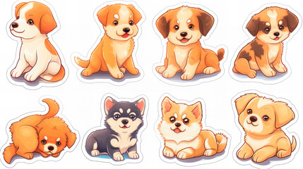 Sticker - funny puppys  collection