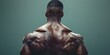 Muscular Back Closeup: Displaying Muscle Anatomy and Strength Training Benefits. Concept Muscle Anatomy, Strength Training, Back Closeup, Muscle Definition, Fitness Benefits