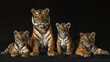 Nature’s Majesty: Hyperrealistic Tigers on Black Canvas