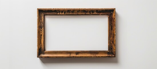 Canvas Print - Brown wooden frame against white backdrop.