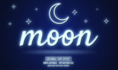 Canvas Print - moon editable text effect