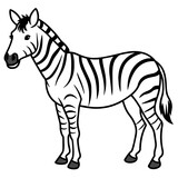 Fototapeta Konie - Zebra silhouette vector art Illustration 
