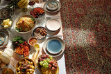 Fototapeta Tulipany - Part Of Festive Table On Eid Al-Fitr