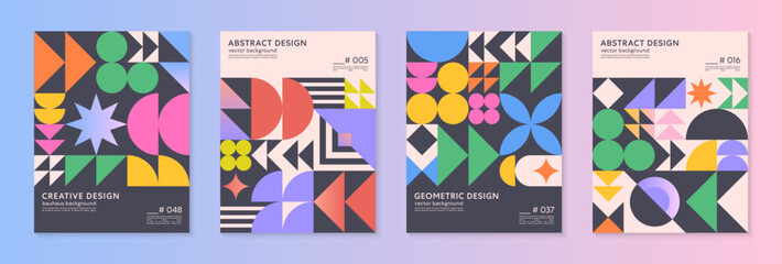 Wall Mural - abstract geometric pattern backgrounds with copy space for text.trendy minimalist geometric designs 