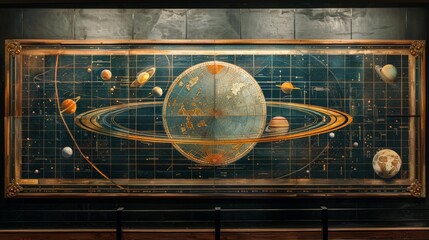 Wall Mural - vintage map of the solar system, 