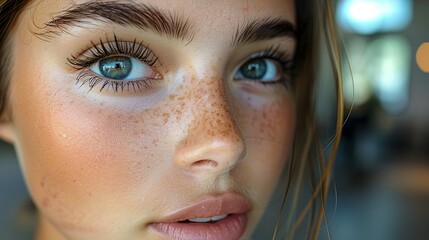 close up of a female eye with long eyelashes