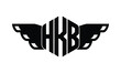 HKB polygon wings logo design vector template.