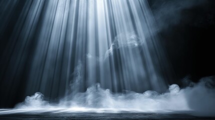 Canvas Print - Beautiful rays of light against a black background.