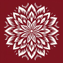  simple maroon flower pattern, lino cut, hand drawn, fine art, line art
