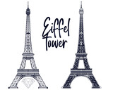 Fototapeta Dmuchawce - Fashion vector illustration hand drawn Eiffel tower