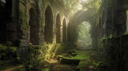 Image of overgrown ancient ruins.